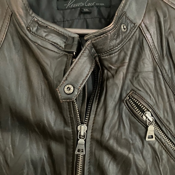 Vintage Kenneth Cole bomber leather jacket - Picture 2 of 12